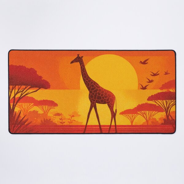 Item preview, Giraffe walks in sunset landscape designed and sold by anytka.