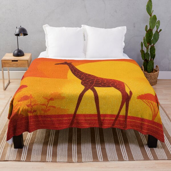 Item preview, Giraffe walks in sunset landscape designed and sold by anytka.