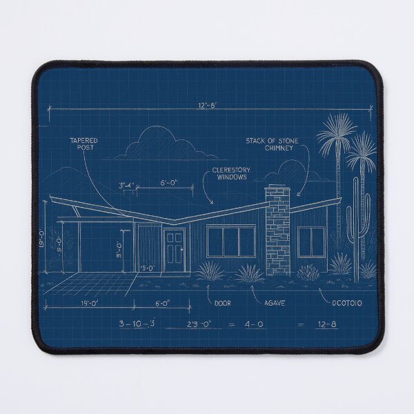 Item preview, Vintage Palm Springs House Plan 2 designed and sold by Jeffsredbubble.