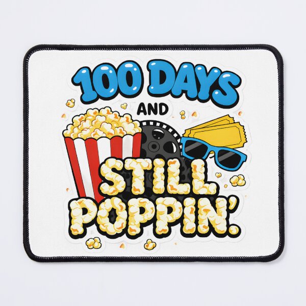 Item preview, 100 Days And Still Poppin Blue Yellow Pop Art Outlined 100th Day Of School Popcorn Teacher Shirt designed and sold by JaaCreativeShop.