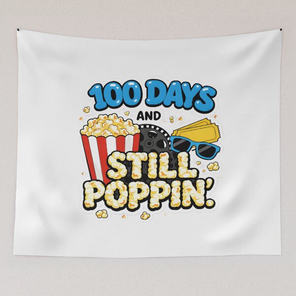 Item preview, 100 Days And Still Poppin Blue Yellow Pop Art Outlined 100th Day Of School Popcorn Teacher Shirt designed and sold by JaaCreativeShop.