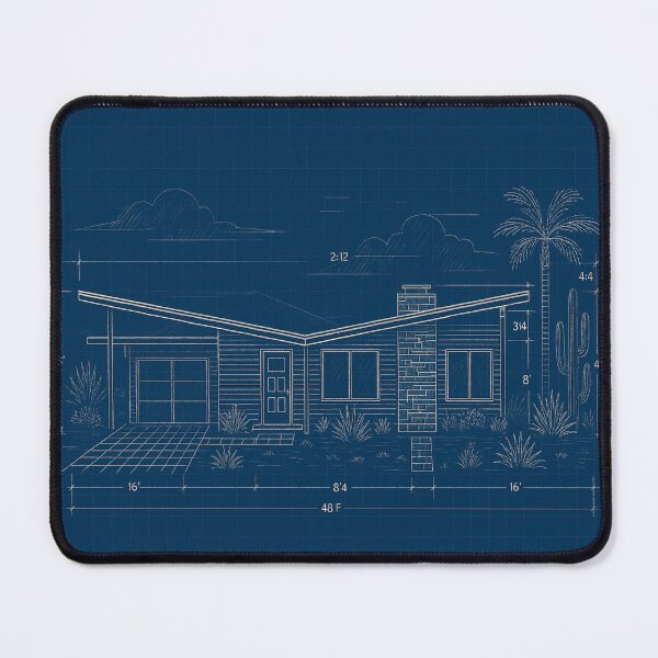 Item preview, Vintage Palm Springs House Plan 3 designed and sold by Jeffsredbubble.