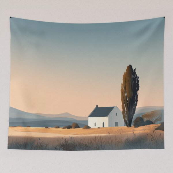 Item preview, Sunrise over a house in the field designed and sold by anytka.