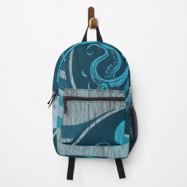 Item preview, Blue wood with octopus design designed and sold by anytka.