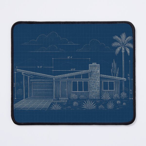 Item preview, Vintage Palm Springs House Plan 4 designed and sold by Jeffsredbubble.