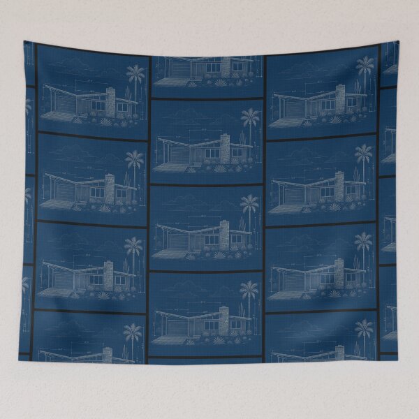 Item preview, Vintage Palm Springs House Plan 4 designed and sold by Jeffsredbubble.