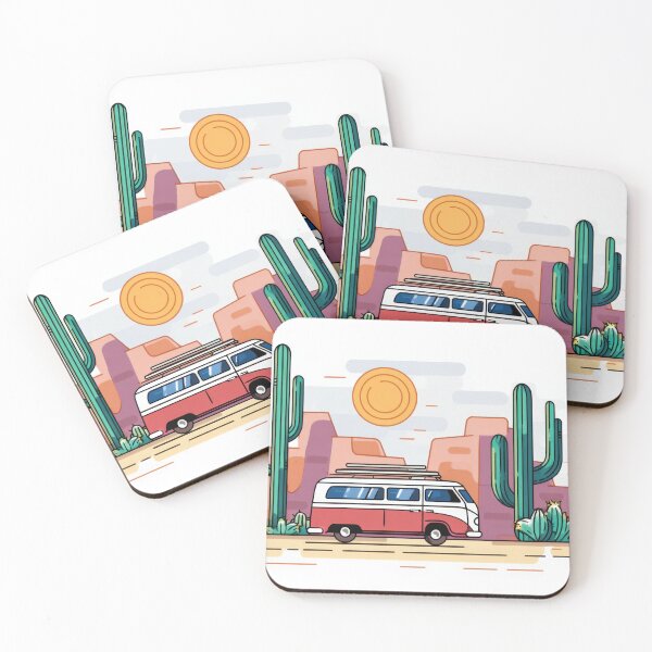 Item preview, Classic van travels through desert designed and sold by anytka.