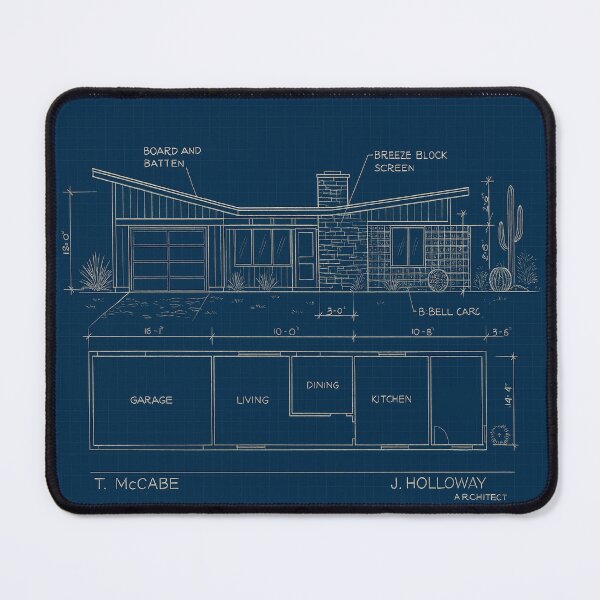 Item preview, Vintage Palm Springs Floor Plan 1 designed and sold by Jeffsredbubble.