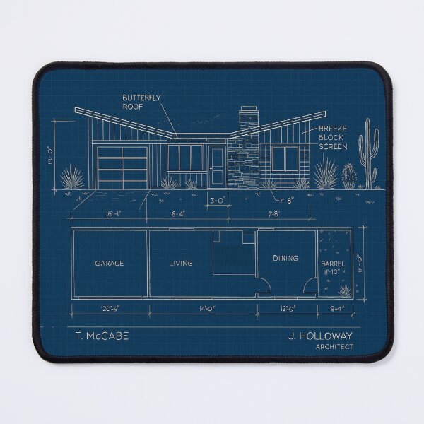 Item preview, Vintage Palm Springs Floor Plan 2 designed and sold by Jeffsredbubble.