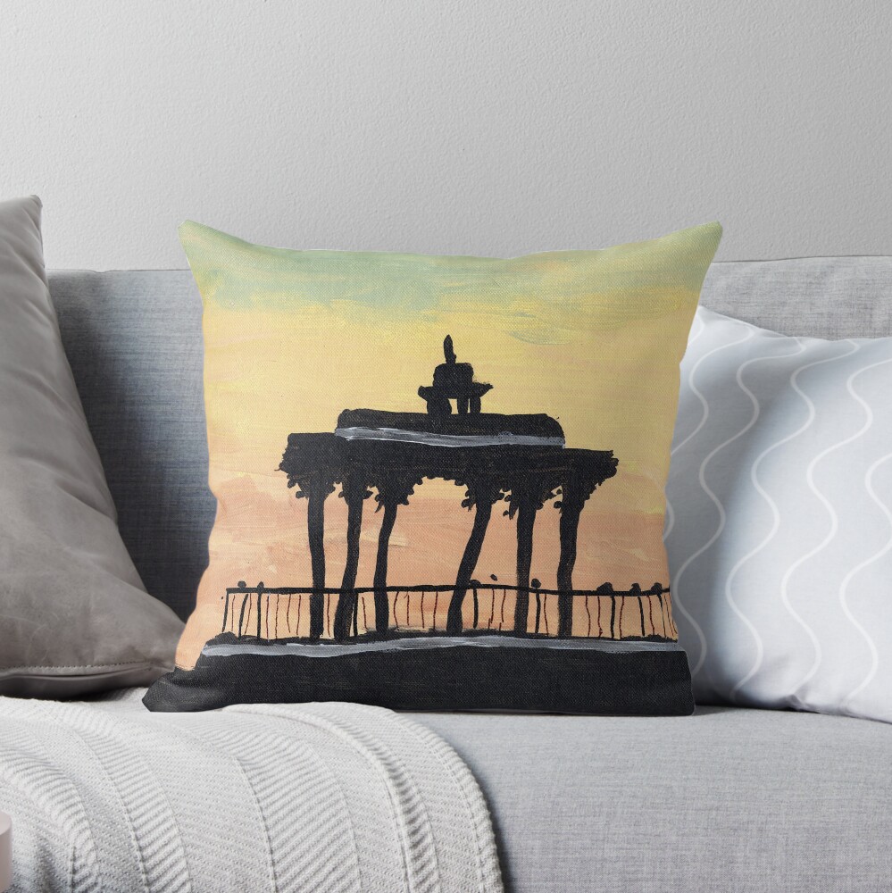 Brighton's Bandstand at Sunset Throw Pillow