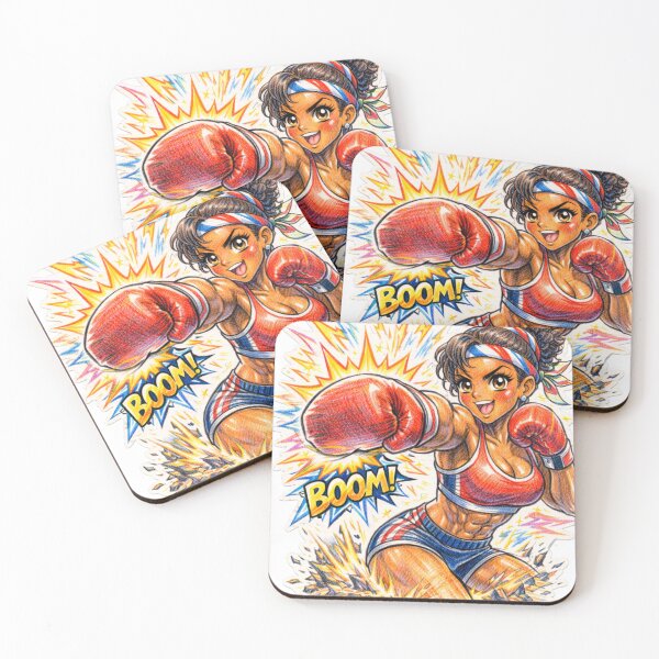 Item preview, Retro Anime Boxer Girl Explosive Impact designed and sold by JonelleTshirts.
