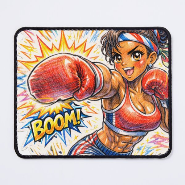 Item preview, Retro Anime Boxer Girl Explosive Impact designed and sold by JonelleTshirts.