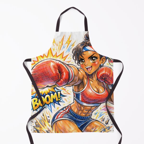Item preview, Retro Anime Boxer Girl Explosive Impact designed and sold by JonelleTshirts.