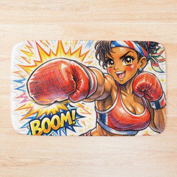 Item preview, Retro Anime Boxer Girl Explosive Impact designed and sold by JonelleTshirts.