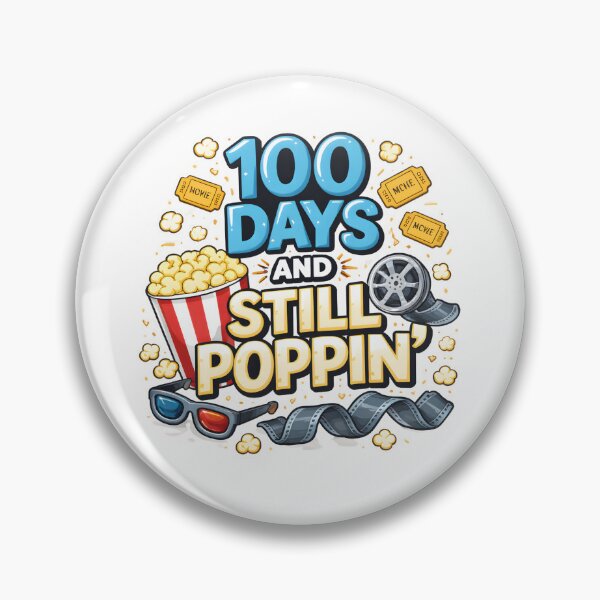 Item preview, 100 Days And Still Poppin Blue White Film Reel Popcorn 100th Day Of School Teacher Shirt designed and sold by JaaCreativeShop.