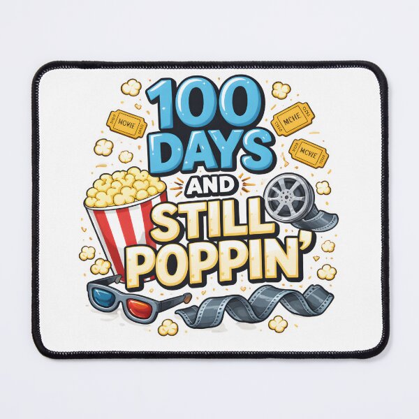 Item preview, 100 Days And Still Poppin Blue White Film Reel Popcorn 100th Day Of School Teacher Shirt designed and sold by JaaCreativeShop.
