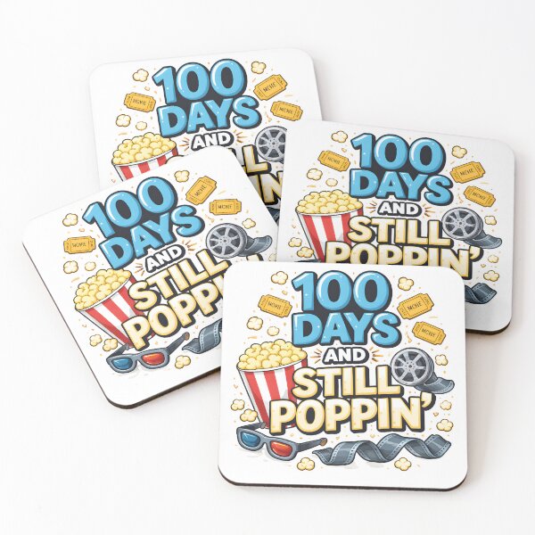 Item preview, 100 Days And Still Poppin Blue White Film Reel Popcorn 100th Day Of School Teacher Shirt designed and sold by JaaCreativeShop.