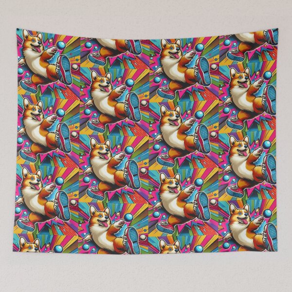 Item preview, Pop Art Corgi breakdance doing designed and sold by Dogandesighn.