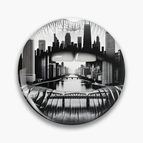Item preview, Chicago State of Mind: Surreal Cityscape Lips Art designed and sold by Art_By_Sam.