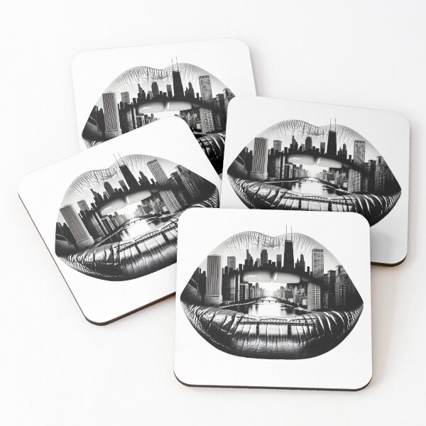 Item preview, Chicago State of Mind: Surreal Cityscape Lips Art designed and sold by Art_By_Sam.