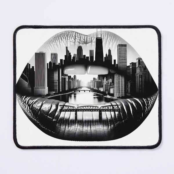 Item preview, Chicago State of Mind: Surreal Cityscape Lips Art designed and sold by Art_By_Sam.