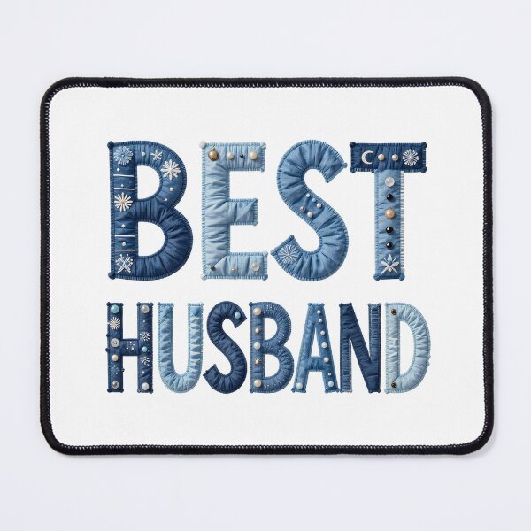 Item preview, BEST HUSBAND - IN BLUE FAUX LETTERING designed and sold by AlexOBrienArt.