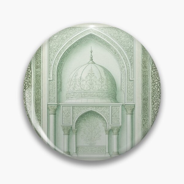 Item preview, Ornate Islamic Mihrab & Dome: Minimalist Palatial Architecture Illustration (V.4) designed and sold by D-Islamic.