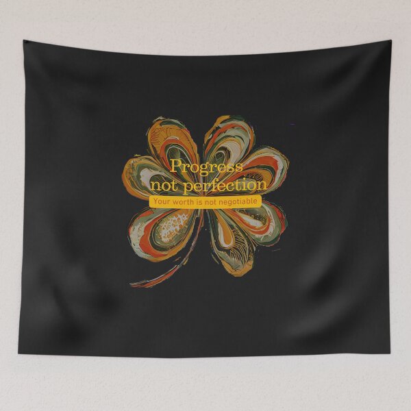 Item preview, Progress Not Perfection – Imperfect Flower of Self-Worth designed and sold by Aquarius-club.