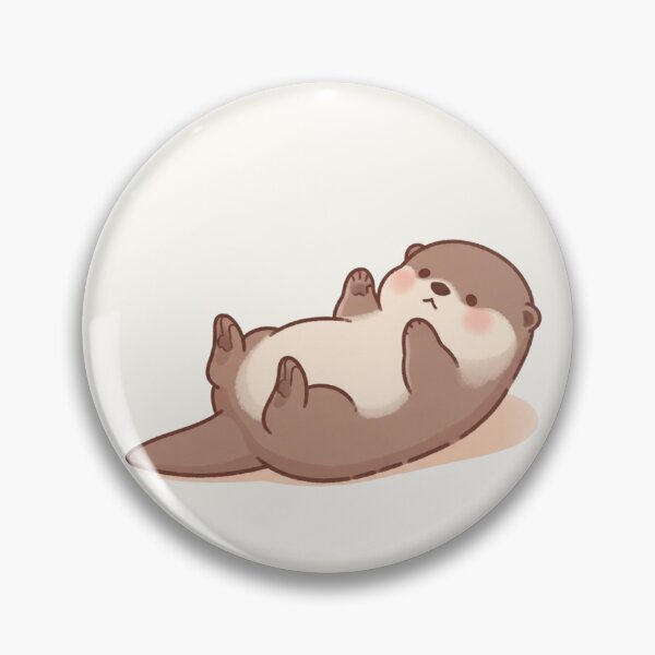 Item preview, Cute Kawaii Otter Lying Down – Adorable Cozy Sea Animal Cartoon designed and sold by soletstudio.