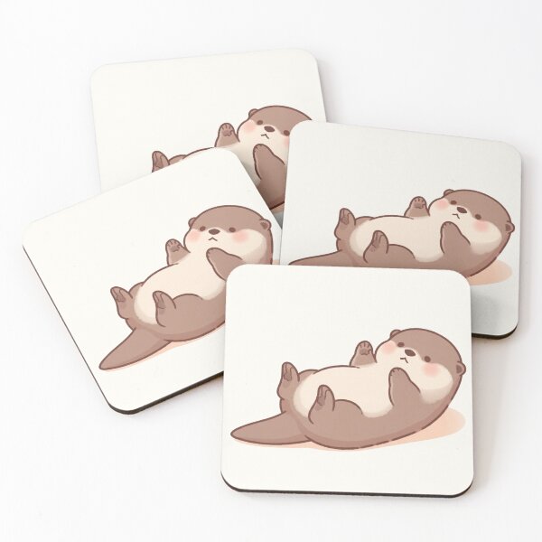 Item preview, Cute Kawaii Otter Lying Down – Adorable Cozy Sea Animal Cartoon designed and sold by soletstudio.