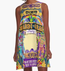 Mardi Gras Carnival Poster A-Line Dress