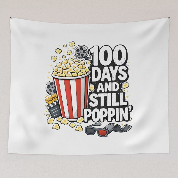 Item preview, 100 Days And Still Poppin Black White 3D Glasses Bold Stacked 100th Day Of School Teacher Shirt designed and sold by JaaCreativeShop.