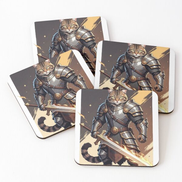 Item preview, Warrior cat with its armor and fire sword designed and sold by UrbanView.