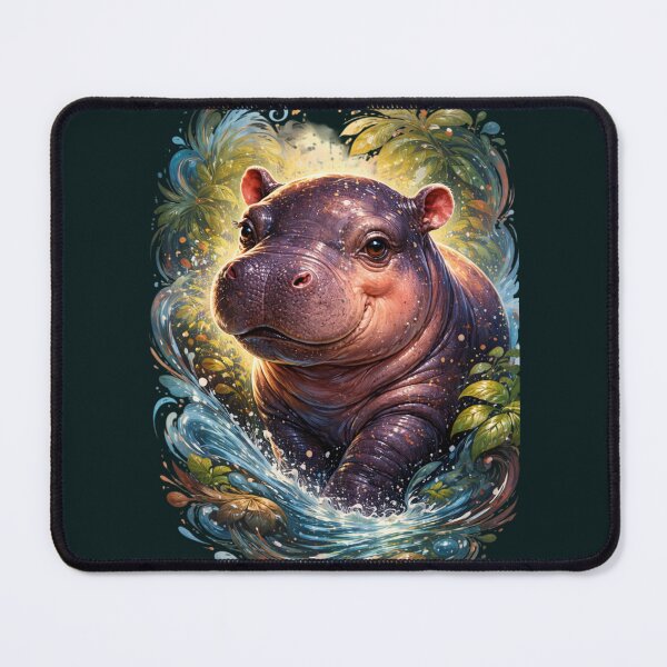 Item preview, Pygmy Hippo Jungle Splash Portrait designed and sold by Create Nest.
