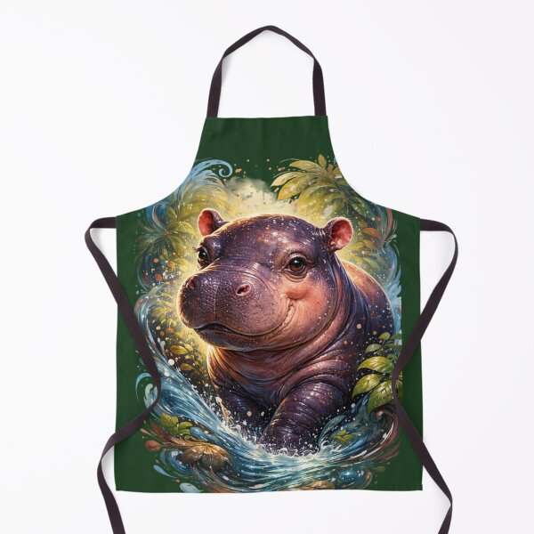 Item preview, Pygmy Hippo Jungle Splash Portrait designed and sold by Create Nest.