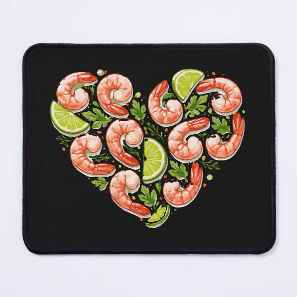 Item preview, Shrimp & Lime Heart Food Illustration designed and sold by EimSol.