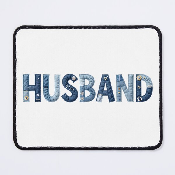 Item preview, HUSBAND - IN BLUE FAUX LETTERING designed and sold by AlexOBrienArt.