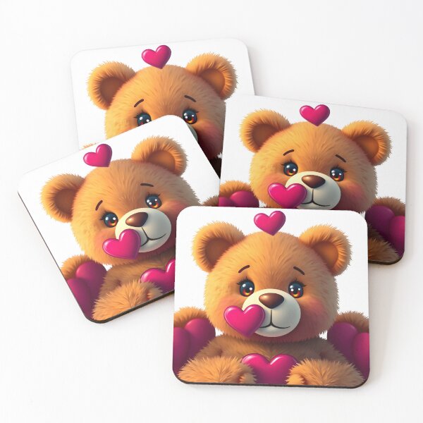 Item preview, Cute Teddy Bear Holding Hearts Sticker designed and sold by Teewave-Ashish.