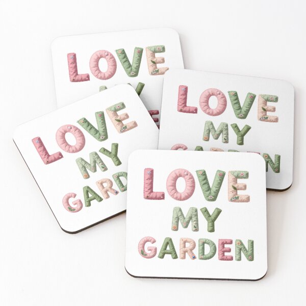 Item preview, LOVE MY GARDEN - IN GREEN AND PINK FAUX LETTERING designed and sold by AlexOBrienArt.