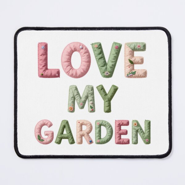 Item preview, LOVE MY GARDEN - IN GREEN AND PINK FAUX LETTERING designed and sold by AlexOBrienArt.