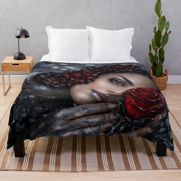 Item preview, Crimson Awakening – Dark Gothic Floral Portrait with Red Rose designed and sold by origin-arthouse.