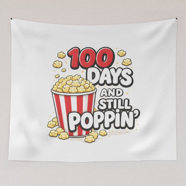 Item preview, 100 Days And Still Poppin Red White Blue Bold Block Letters 100th Day Of School Teacher Shirt designed and sold by JaaCreativeShop.