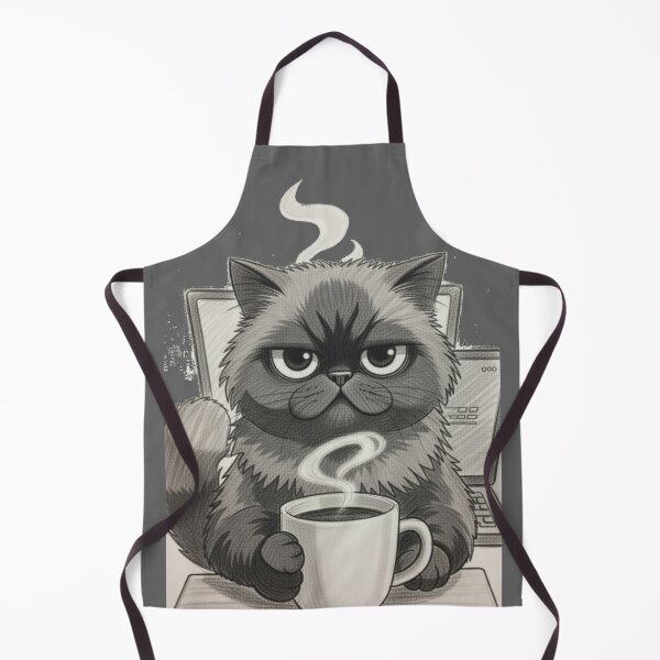 Item preview, Cat at work drinking his coffee designed and sold by UrbanView.