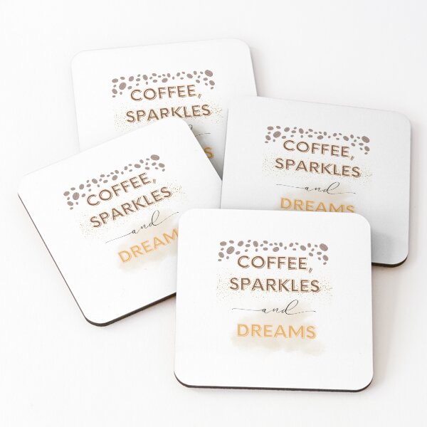 Item preview, Cute Girly Design – Coffee, Sparkles & Dreams designed and sold by Feminineer.