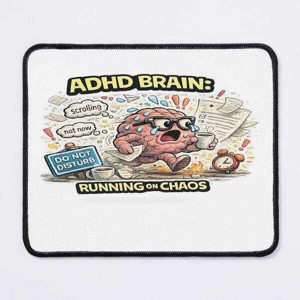 Item preview, ADHD Brain Running on Chaos Funny Neurodivergent Meme designed and sold by FeralMindStudio.