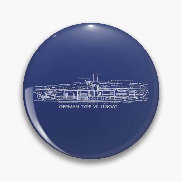 Item preview, German Type VII U-Boat – WW2 Submarine Cutaway Blueprint Diagram designed and sold by MilitaryMart.