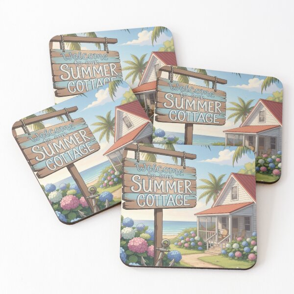 Item preview, Coastal Summer Cottage Garden and Beach House Scene designed and sold by axiksa10.