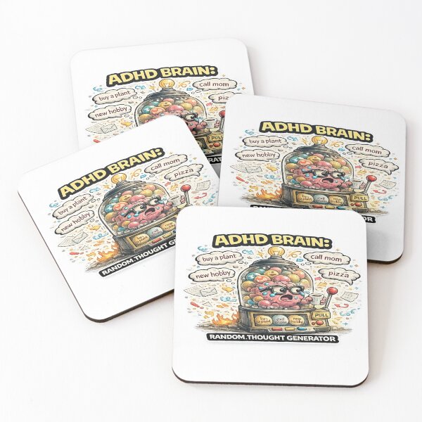 Item preview, ADHD Brain Random Thought Generator Funny Meme Design designed and sold by FeralMindStudio.
