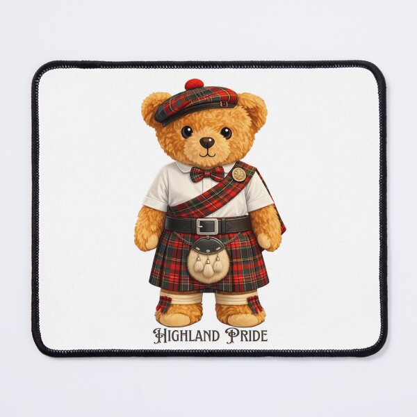 Item preview, Cute Scottish Teddy Bear in Tartan Kilt Playing Bagpipes - Highlander Art ??????? designed and sold by CuteBear87.