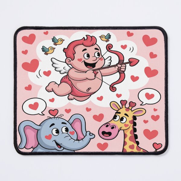 Item preview, Cupid's Lovestruck Animals | Cute Valentine's Day Cartoon designed and sold by Midnight Veil Designs.